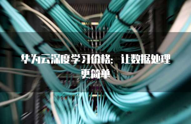 华为云深度学习价格:让数据处理更简单