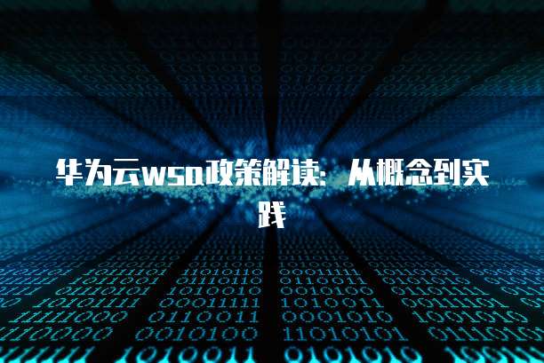 华为云wsa政策解读:从概念到实践