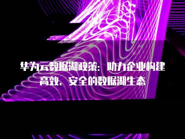 华为云数据湖政策：助力企业构建高效、安全的数据湖生态