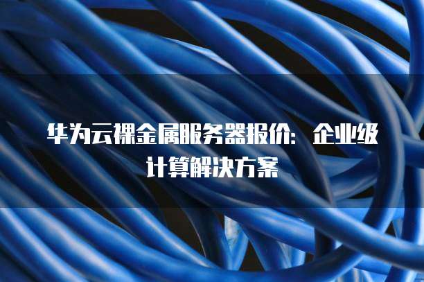 华为云裸金属服务器报价:企业级计算解决方案