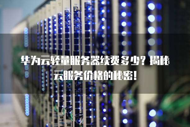 华为云轻量服务器续费多少?揭秘云服务价格的秘密!