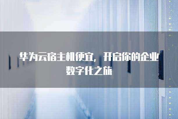 华为云宿主机便宜,开启你的企业数字化之旅