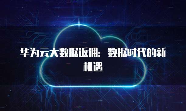 华为云大数据返佣:数据时代的新机遇