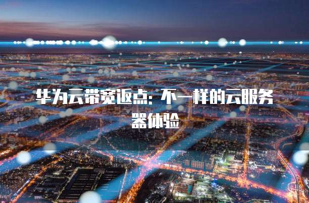 华为云带宽返点: 不一样的云服务器体验