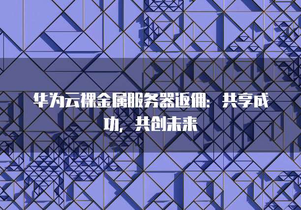 华为云裸金属服务器返佣:共享成功,共创未来