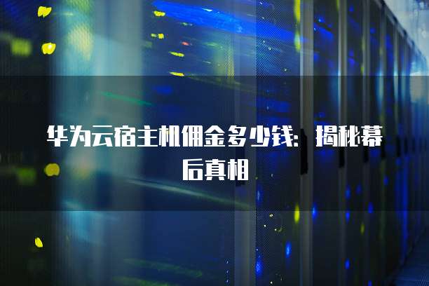 华为云宿主机佣金多少钱:揭秘幕后真相