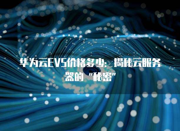 华为云EVS价格多少：揭秘云服务器的&ldquo;秘密&rdquo;