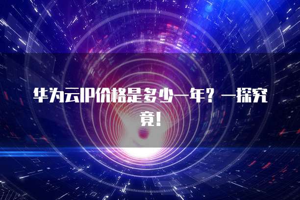 华为云IP价格是多少一年?一探究竟!