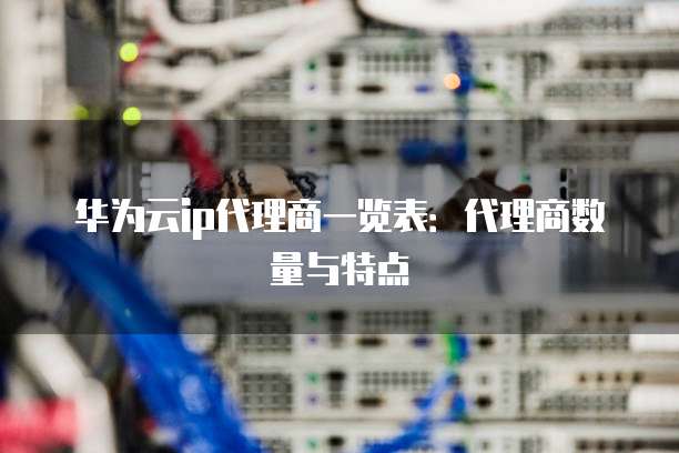华为云ip代理商一览表:代理商数量与特点