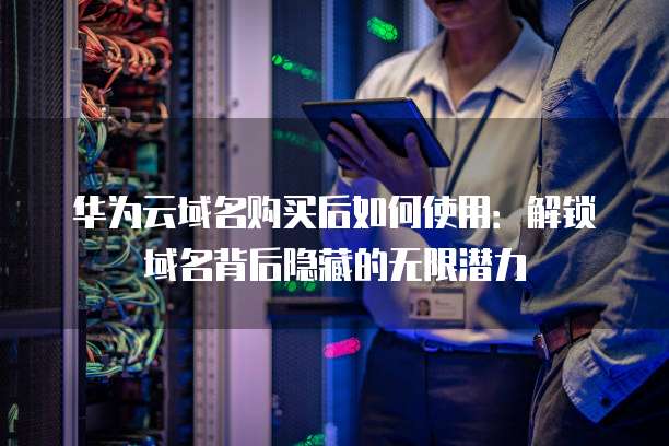华为云域名购买后如何使用:解锁域名背后隐藏的无限潜力