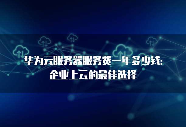 华为云服务器服务费一年多少钱:企业上云的最佳选择