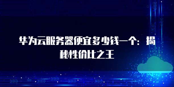 华为云服务器便宜多少钱一个:揭秘性价比之王