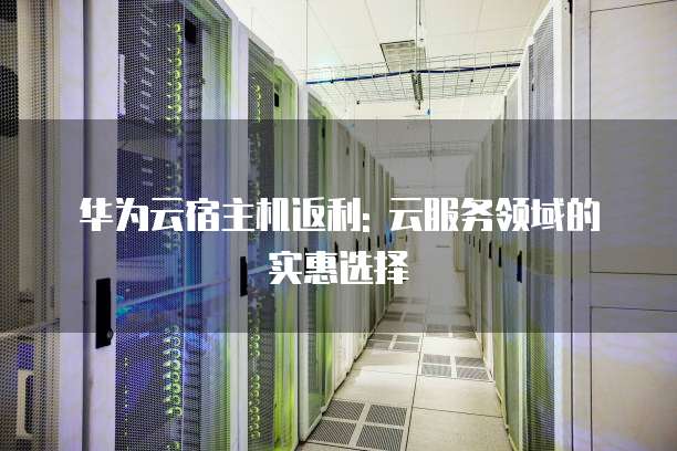 华为云宿主机返利: 云服务领域的实惠选择