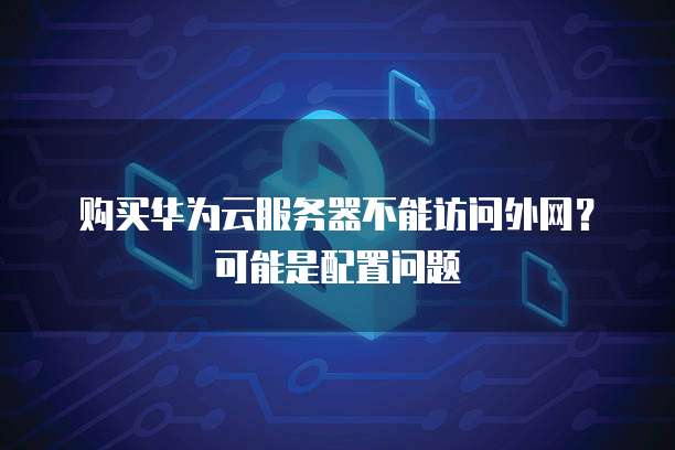 购买华为云服务器不能访问外网?可能是配置问题
