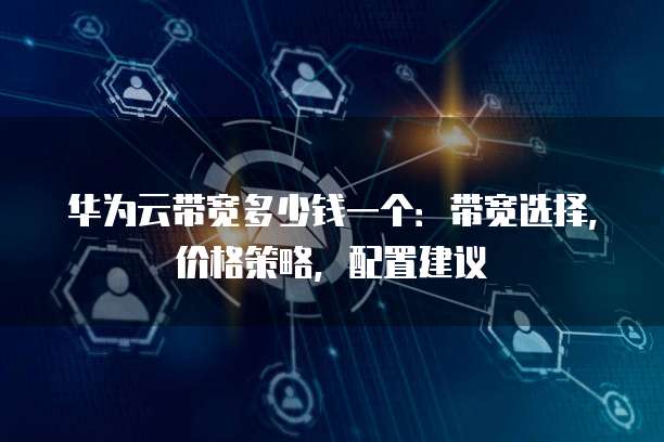 华为云带宽多少钱一个:带宽选择,价格策略,配置建议