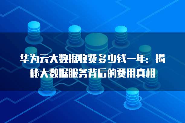 华为云大数据收费多少钱一年:揭秘大数据服务背后的费用真相