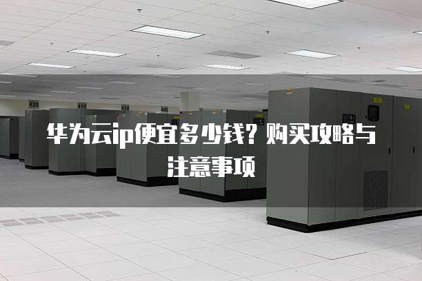 华为云ip便宜多少钱?购买攻略与注意事项
