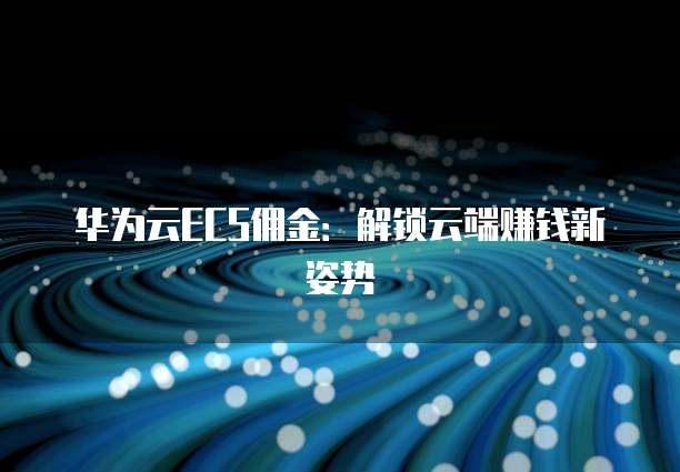 华为云ECS佣金:解锁云端赚钱新姿势