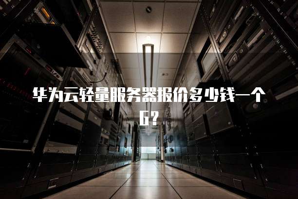 华为云轻量服务器报价多少钱一个G?