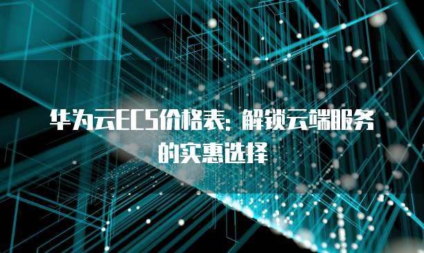华为云ECS价格表: 解锁云端服务的实惠选择