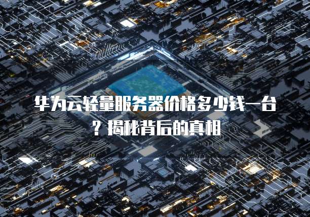 华为云轻量服务器价格多少钱一台?揭秘背后的真相