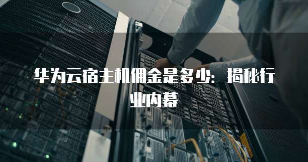 华为云宿主机佣金是多少:揭秘行业内幕