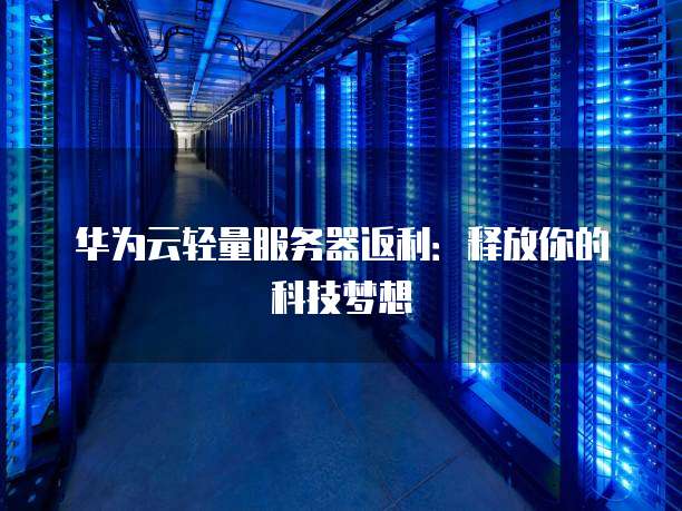 华为云轻量服务器返利:释放你的科技梦想