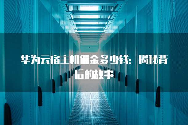 华为云宿主机佣金多少钱：揭秘背后的故事