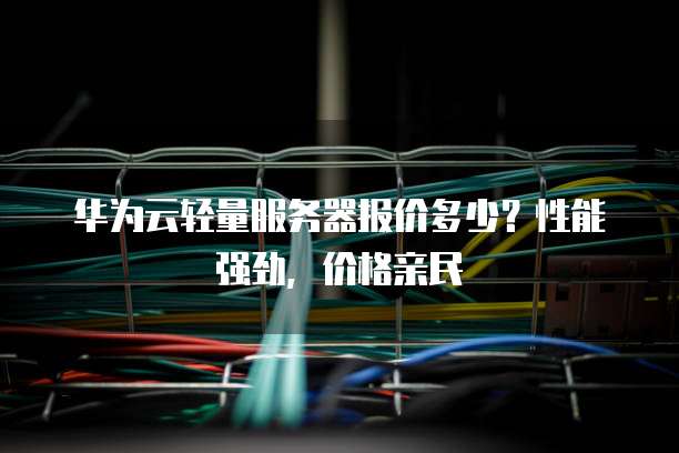 华为云轻量服务器报价多少?性能强劲,价格亲民