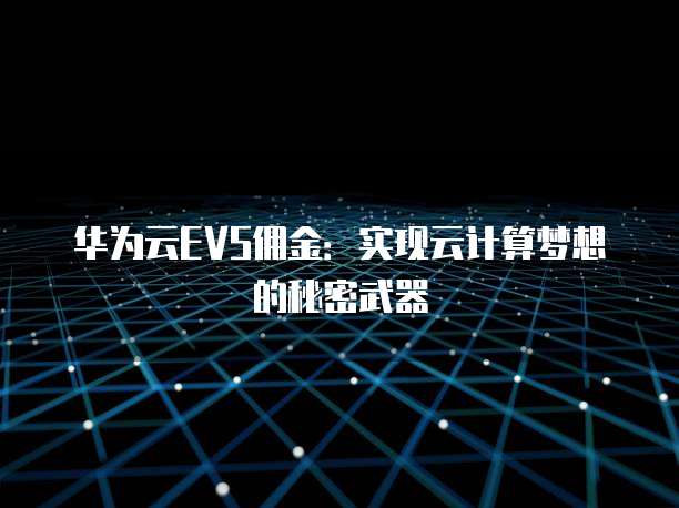 华为云EVS佣金：实现云计算梦想的秘密武器