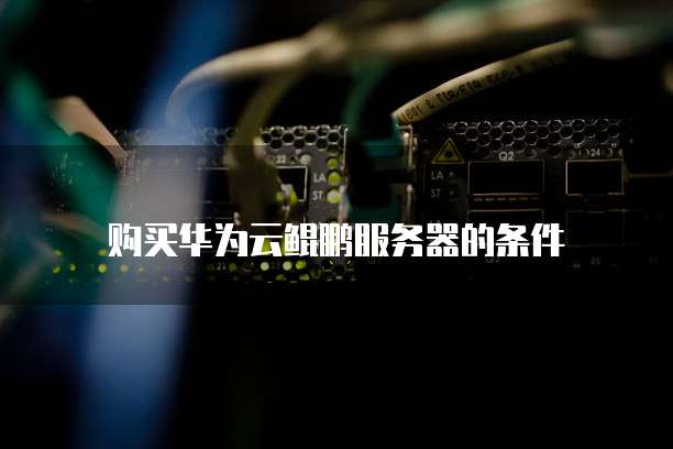 购买华为云鲲鹏服务器的条件