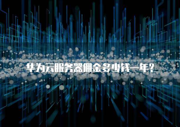 华为云服务器佣金多少钱一年?
