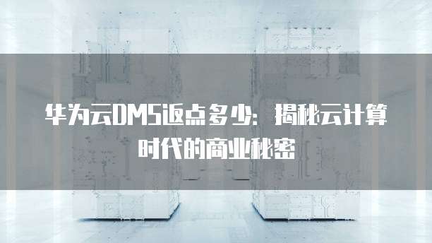 华为云DMS返点多少:揭秘云计算时代的商业秘密