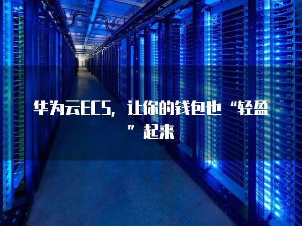华为云ECS,让你的钱包也“轻盈”起来