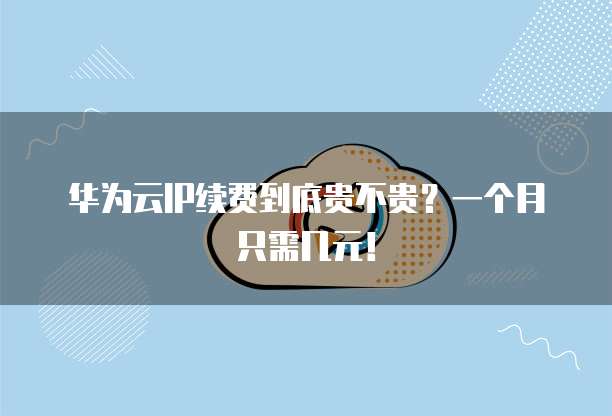 华为云IP续费到底贵不贵？一个月只需几元！