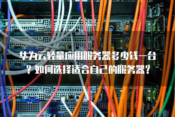 华为云轻量应用服务器多少钱一台?如何选择适合自己的服务器?