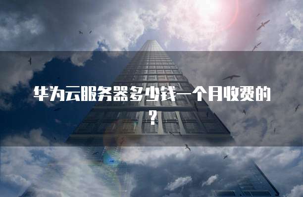 华为云服务器多少钱一个月收费的?