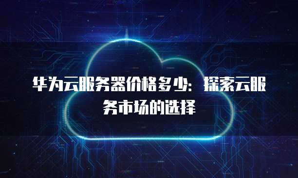 华为云服务器价格多少：探索云服务市场的选择