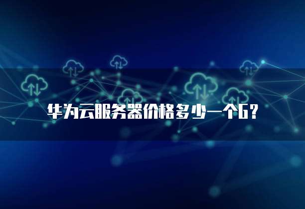 华为云服务器价格多少一个G?