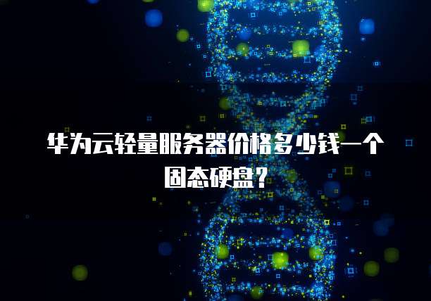 华为云轻量服务器价格多少钱一个固态硬盘?