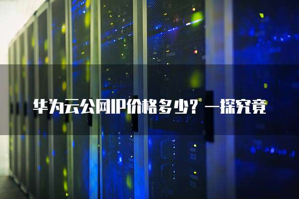 华为云公网IP价格多少?一探究竟