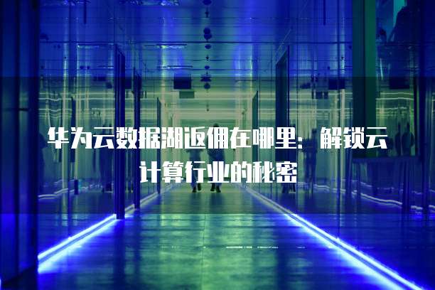 华为云数据湖返佣在哪里:解锁云计算行业的秘密