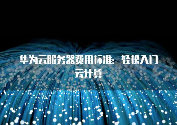 华为云服务器费用标准：轻松入门云计算