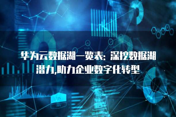 华为云数据湖一览表: 深挖数据湖潜力,助力企业数字化转型