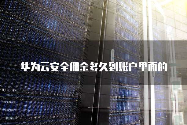 华为云安全佣金多久到账户里面的