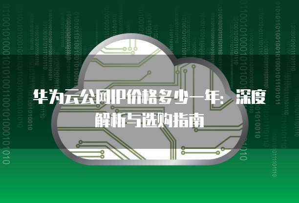 华为云公网IP价格多少一年:深度解析与选购指南