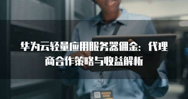 华为云轻量应用服务器佣金:代理商合作策略与收益解析