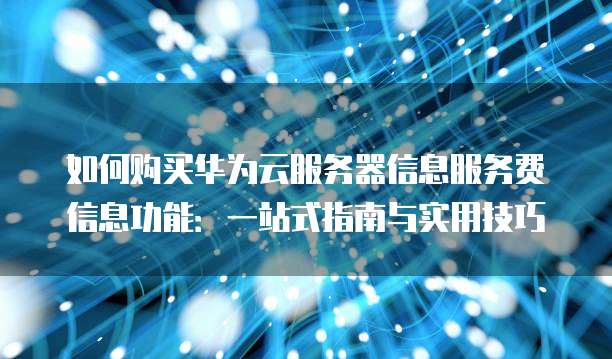 如何购买华为云服务器信息服务费信息功能:一站式指南与实用技巧