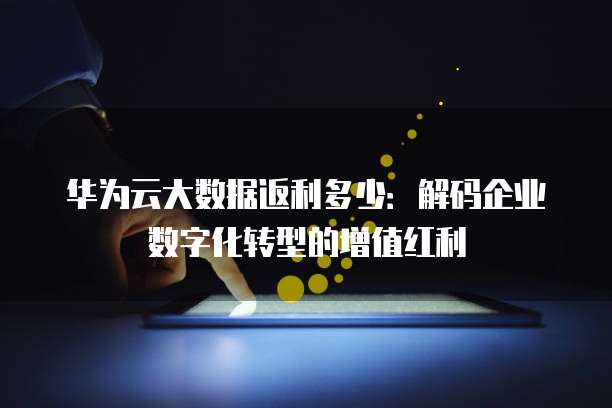 华为云大数据返利多少:解码企业数字化转型的增值红利