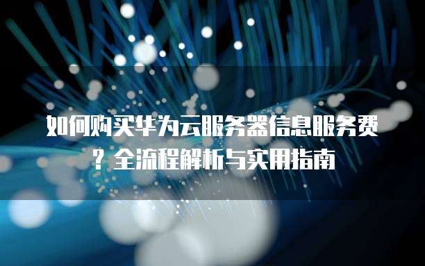 如何购买华为云服务器信息服务费?全流程解析与实用指南
